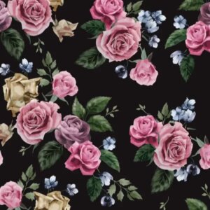 Black Botanical Printed Edible Icing Sheet