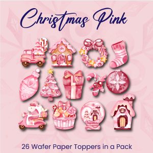 Christmas Pink- Wafer Paper Toppers