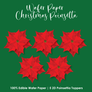 2D Wafer Paper Christmas Poinsettia
