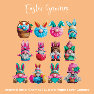 Wafer Paper Easter Gnome Toppers