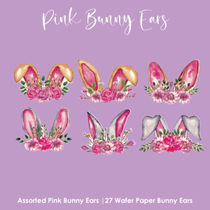 Wafer Paper Pink Bunny Ears