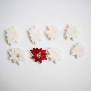 Poinsettia Flower- Fondant Toppers
