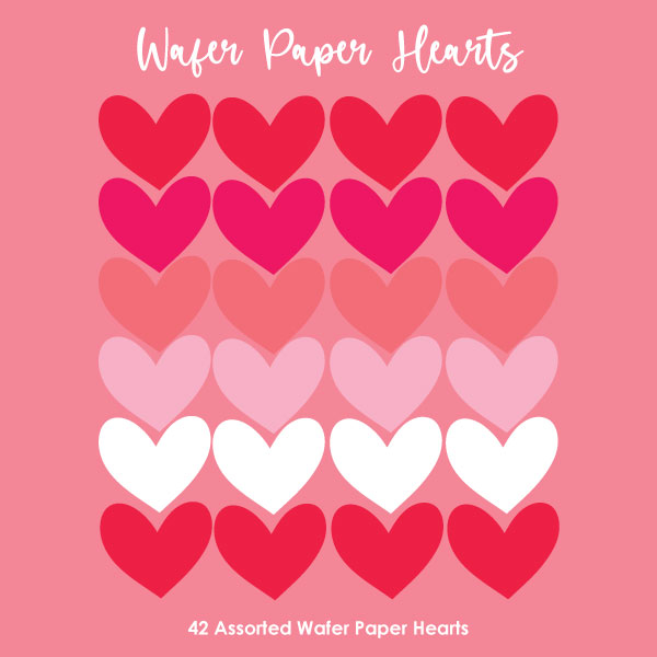 Wafer Paper Valentines Hearts