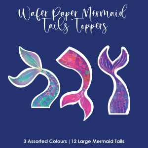 Wafer Paper Mermaid Tail Toppers - Large