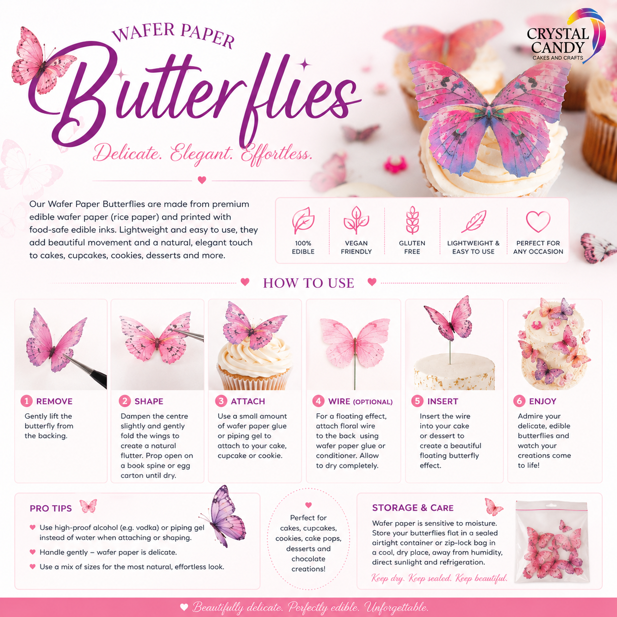 Cotton Candy - Wafer Paper Butterflies - Image 4