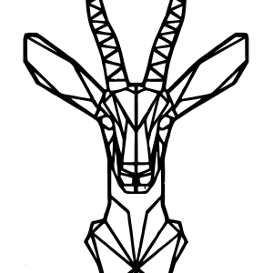Geometric Springbok - Line Art Silhouette