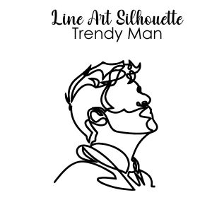 Trendy Man - Line Art Silhouette