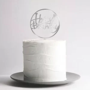 Happy Birthday Circle Hearts - Cake Topper