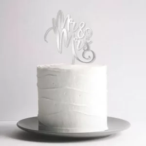 Mr & Mrs Cursive - Cake Topper