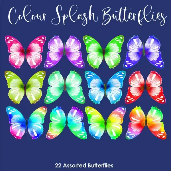 Colour Splash - Wafer Paper Butterflies