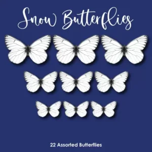 Snow - Wafer Paper Butterflies