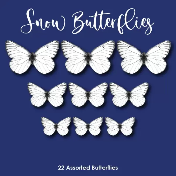 Snow - Wafer Paper Butterflies