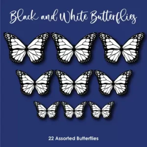 Black and White - Wafer Paper Butterflies