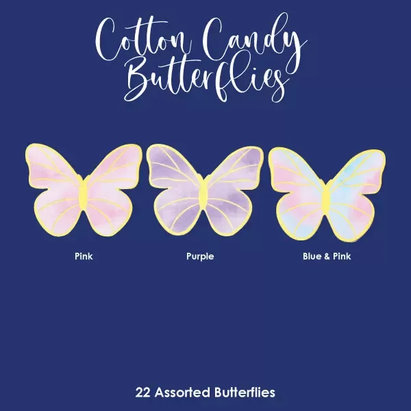 Cotton Candy - Wafer Paper Butterflies