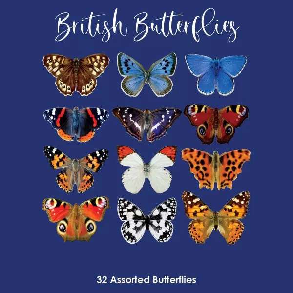British - Wafer Paper Butterflies