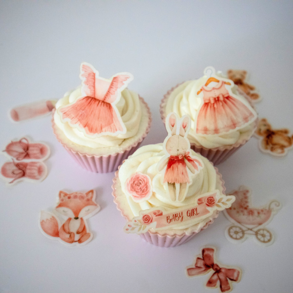 Baby Girl Elements - Wafer Paper Topper - Image 2