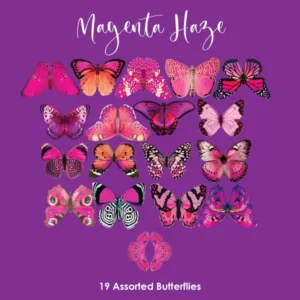 Magenta Haze - Wafer Paper Butterflies