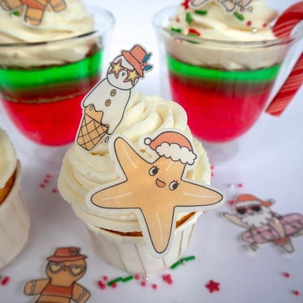 Summer Santa-Wafer Paper Toppers - Image 2
