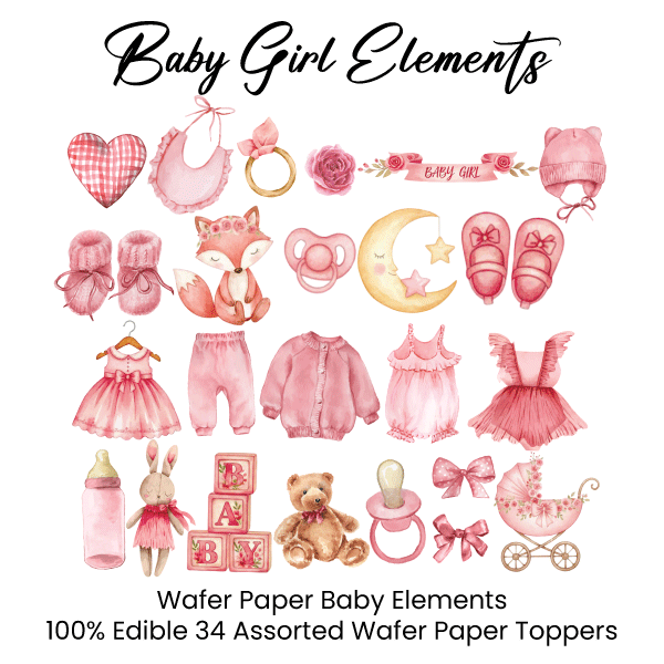Baby Girl Elements - Wafer Paper Topper