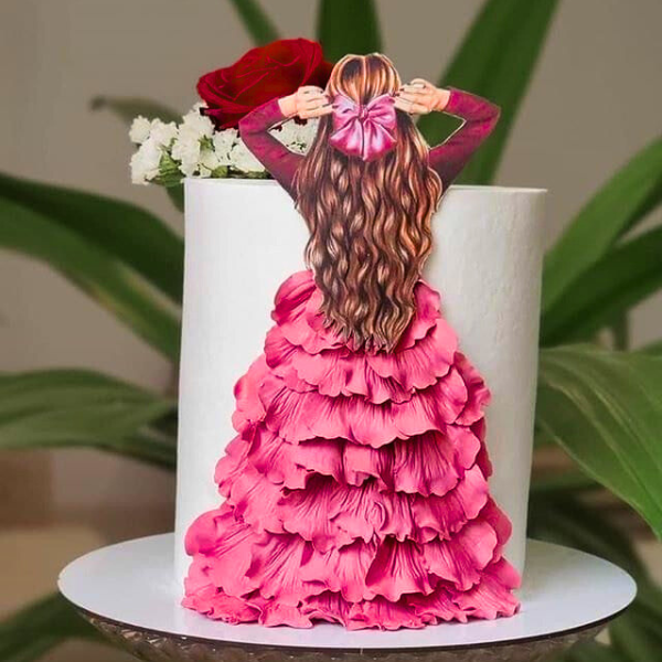 Burgundy Brunette - Printed Edible Icing Sheet - Image 2