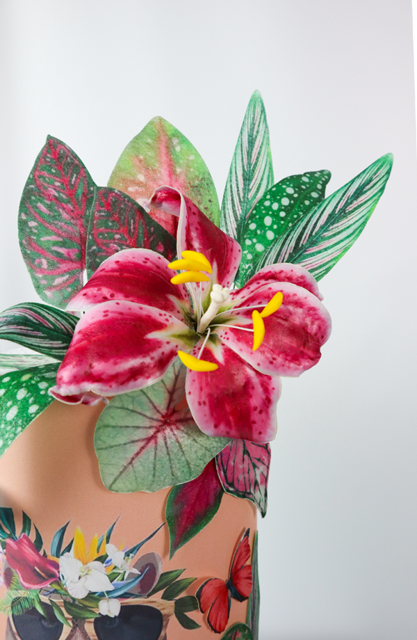 Wafer Paper Pink Tropic Leaves Set - Image 2