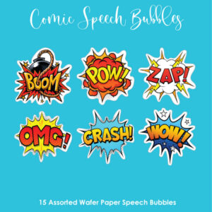 Comic Speech Bubbles Cupcake Toppers