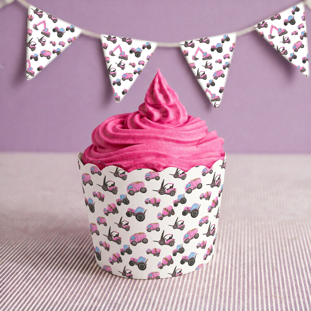 Construction Pink-Bunting Set - Image 2