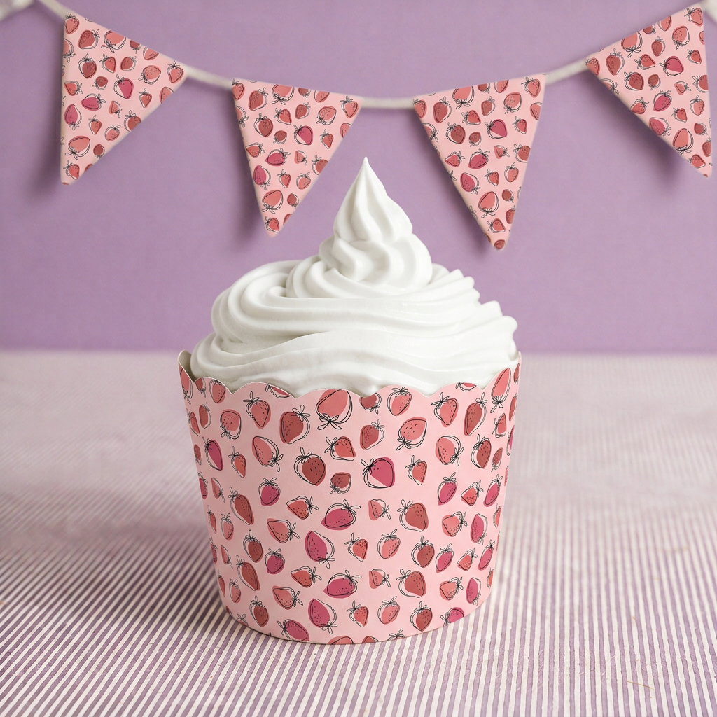 Pink strawberries-Bunting Set - Image 2