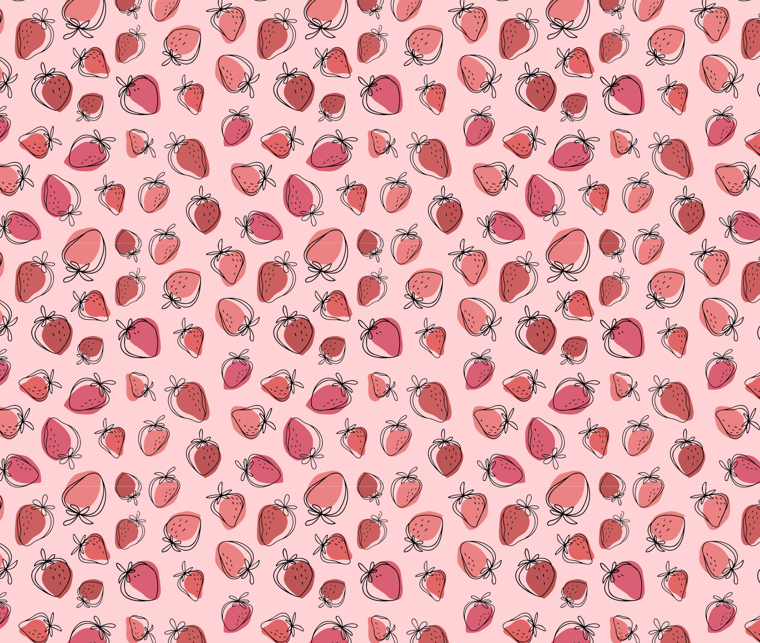 Pink strawberries-Bunting Set
