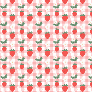 Strawberries and Flowers-Bunting Set